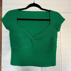 Knit twist front top